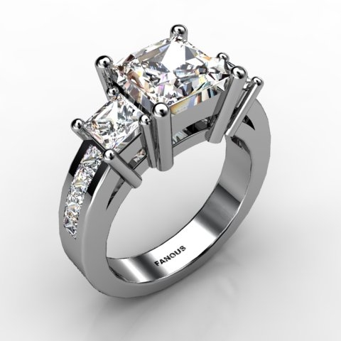 18k White Gold Engagement Ring 1.58ct - 1001851-18kw