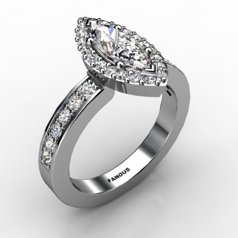 18k White Gold Engagement Ring 0.584ct - 1002314-18kw